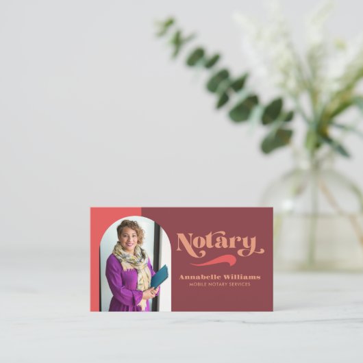 レトロ写真の公証人ローン署名業者 名刺 (スタンド正面)