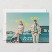 レトロ写真の結婚式の日付を保存 セーブザデート (正面)