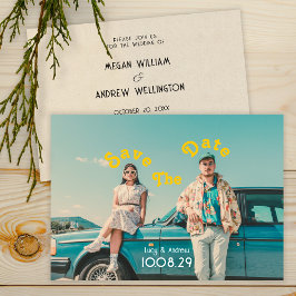 レトロ写真の結婚式の日付を保存 セーブザデート