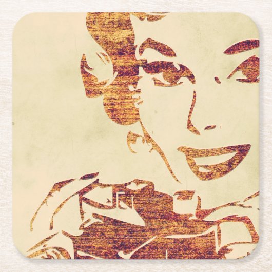 レトロ写真家 スクエアペーパーコースター (正面)