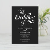 レトロ写真白黒文字結婚のQrコード 招待状 (スタンド正面)