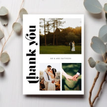 レトロ写真結婚の感謝はがき