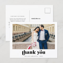 レトロ写真結婚の感謝はがき ポストカード