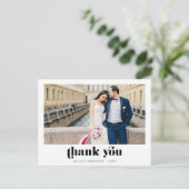 レトロ写真結婚の感謝はがき ポストカード (スタンド正面)