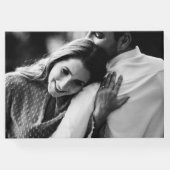 レトロ写真70年代のストライプ結婚式招待状 ゲストブック (裏面)