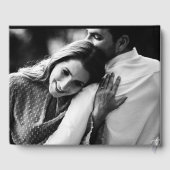 レトロ写真70年代のストライプ結婚式招待状 ゲストブック (裏面)