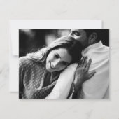 レトロ写真70年代のストライプ結婚式招待状 セーブザデート (裏面)