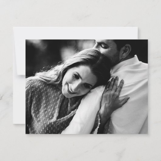 レトロ写真70年代のストライプ結婚式招待状 セーブザデート (裏面)