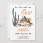 レトロ写真How The West Was One 1 Birthday 招待状 (正面)