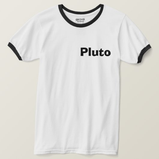 レトロ冥王星 "決して忘れない"  Tシャツ (デザイン正面)