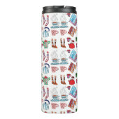 レトロ冬の手 – 図解入りの、写真付きの屋外ハイキング タンブラー (裏面)