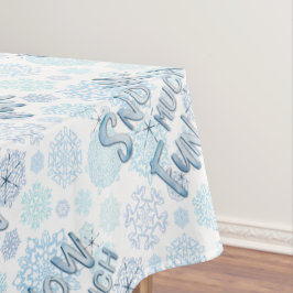 レトロ冬の雪おもしろい雪多くのおもしろい テーブルクロス