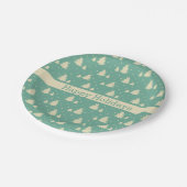 レトロ冬木オンターコイズバンド付き文字 ペーパープレート (アングル)