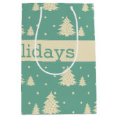 レトロ冬木オンターコイズバンド付き文字 ミディアムペーパーバッグ (正面)