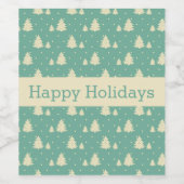 レトロ冬木オンターコイズバンド付き文字 ワインラベル (シングルラベル)