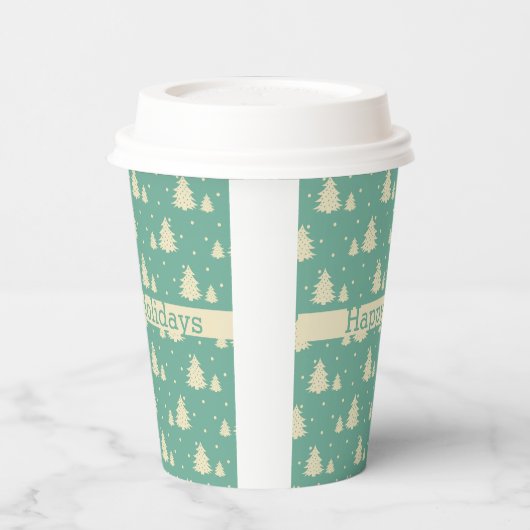 レトロ冬木オンターコイズバンド付き文字 紙コップ (左)