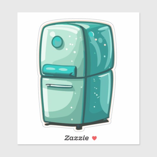 レトロ冷蔵庫 シール (シート)