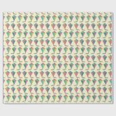 レトロ凧パターン ラッピングペーパー (フラット)