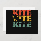 レトロ凧ヴィンテージサーフィン風水波サーファー ポストカード (正面/裏面)