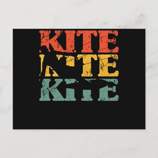 レトロ凧ヴィンテージサーフィン風水波サーファー ポストカード (正面)