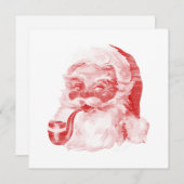 レトロ凸版スタイルサンタウィズパイプ シーズンカード (正面/裏面)