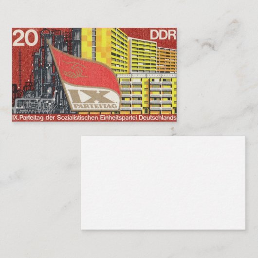 レトロ切手ドイツ民主共和国 ノートカード (正面/裏面)