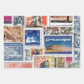 レトロ切手 ラッピングペーパーシート (正面2)