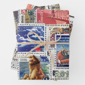 レトロ切手 ラッピングペーパーシート (インサイチュ)