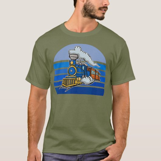 レトロ列車車線鉄道模型鉄道技術者 Tシャツ (正面)