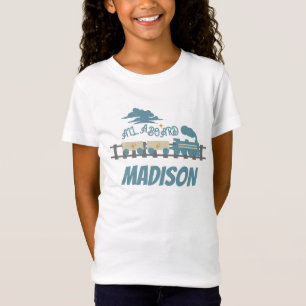 レトロ列車 キッズ 誕生日パーティー アースカラー Tシャツ