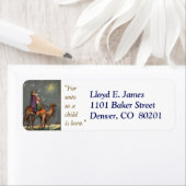 レトロ初めてのクリスマスワイズメン差出人住所 ラベル (インサイチュ)