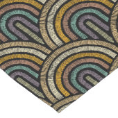 レトロ刺しゅう円弧模様テーブルランナー ショートテーブルランナー (コーナー)