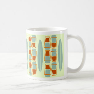 レトロ刺激を受けた1950年代Tiki Surfboard mug コーヒーマグカップ