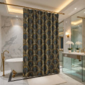 レトロ刺繍アーク模様 シャワーカーテン