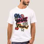 レトロ刺繍パッチスタイル「Oh, What Fun」 Tシャツ (正面)