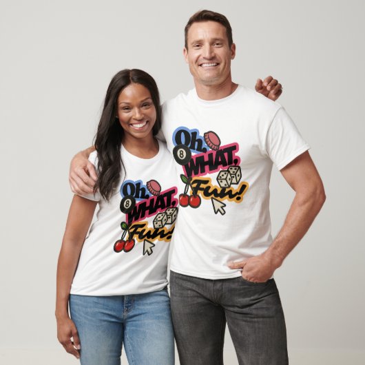 レトロ刺繍パッチスタイル「Oh, What Fun」 Tシャツ (ユニセックス)