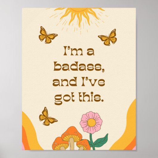 レトロ前向き自ガーリー分のやる気を起こさせる引用文 ポスター (正面)