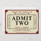 レトロ劇場映画チケットスタブが2の認結婚可 招待状 (正面)