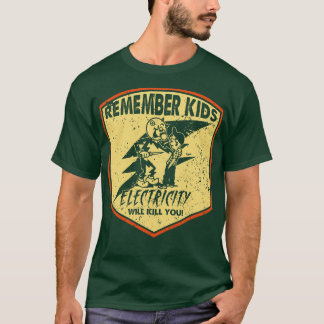 レトロ動揺しての電気で死ぬ Tシャツ