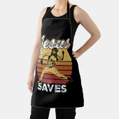 レトロ動揺してイエス救野球ピッチャーファン エプロン (インサイチュ)