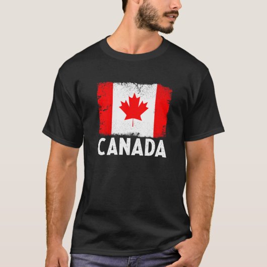 レトロ動揺してカナダ国旗 Tシャツ (正面)