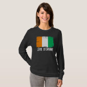 レトロ動揺してコートジボワール国旗の愛国心 Tシャツ (正面フル)