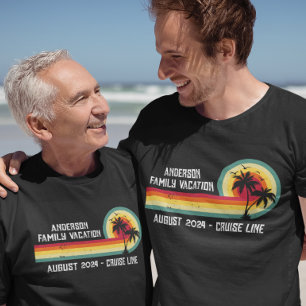 レトロ動揺してサンセットクルーズファミリーバケーション Tシャツ