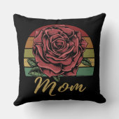 レトロ動揺してサンセットレッドローズママ クッション (裏面)