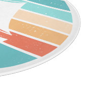 レトロ動揺してサンセット効果+帆船 カッティングボード (角)