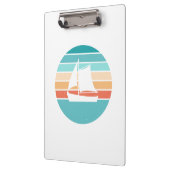レトロ動揺してサンセット効果+帆船 クリップボード (左)