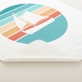 レトロ動揺してサンセット効果+帆船 シェルパブランケット (3/4)