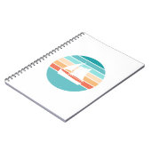 レトロ動揺してサンセット効果+帆船 ノートブック (左側)