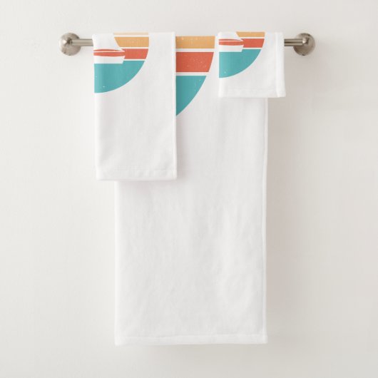 レトロ動揺してサンセット効果+帆船 バスタオルセット (インサイチュ)