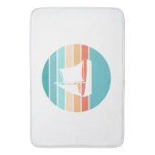 レトロ動揺してサンセット効果+帆船 バスマット (正面縦)